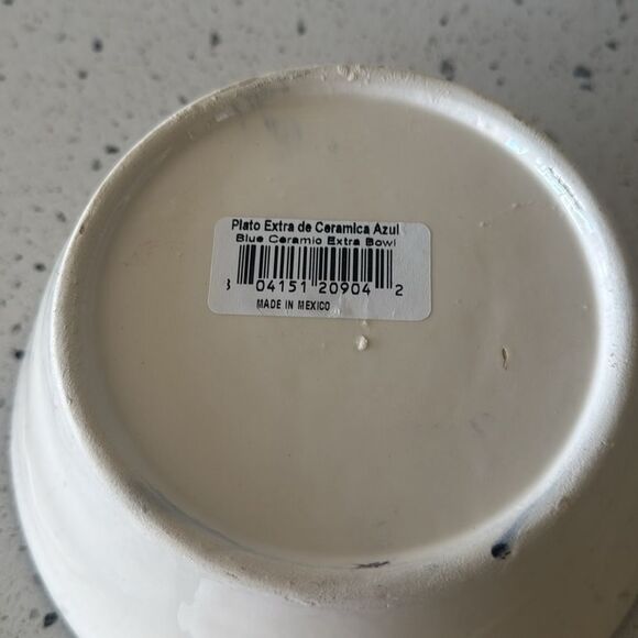 Talavera Set of Two Blue and White Ceramic Bowls Hand-Painted Made in Mexico New - Picture 4 of 8